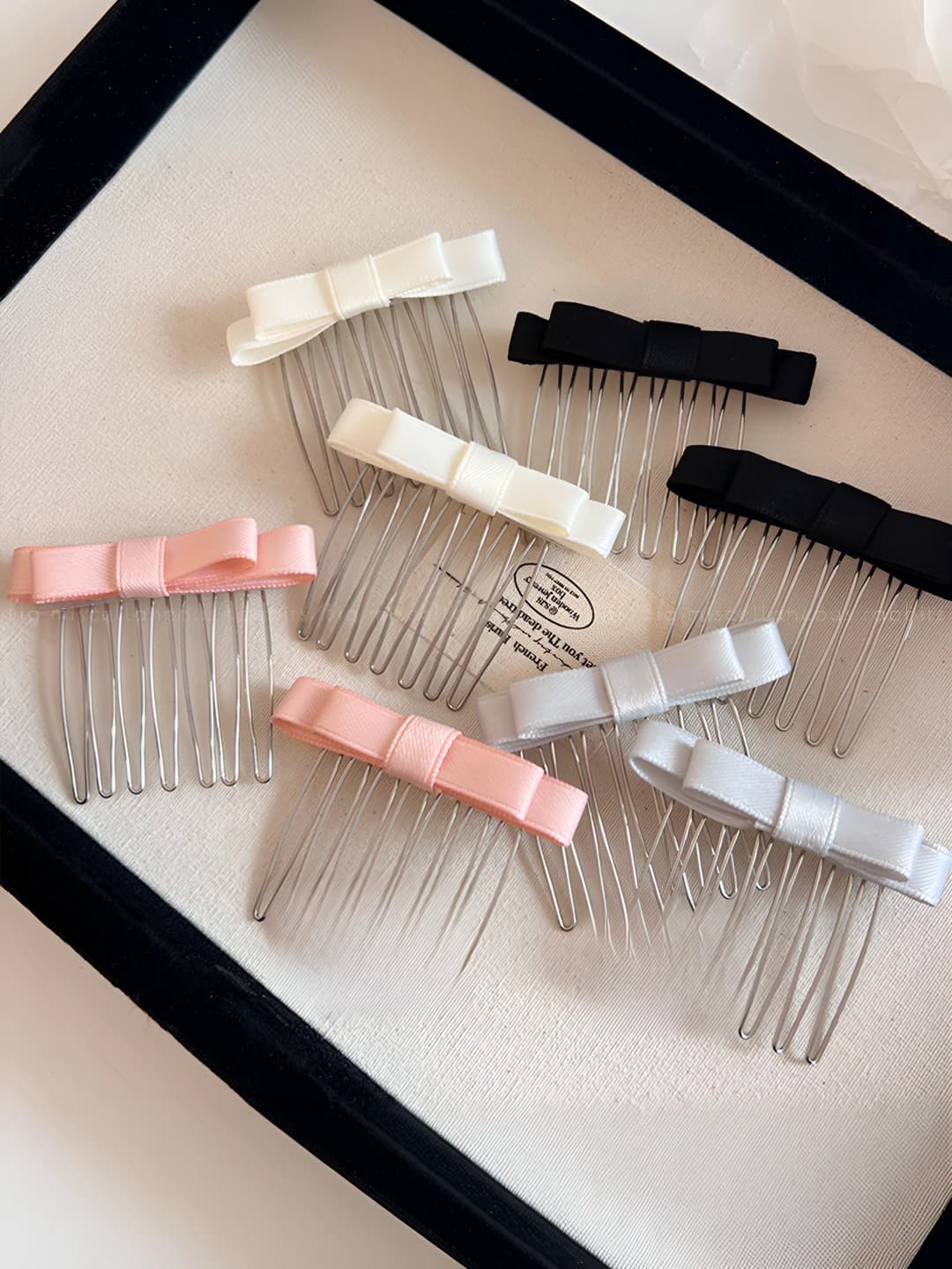 Women's non-slip ribbon bow hair comb