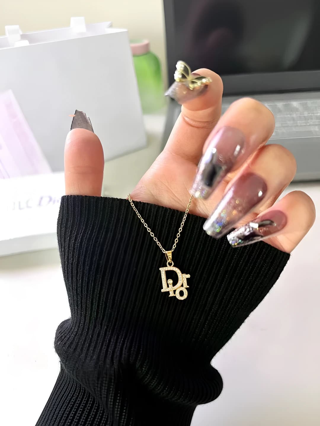 313-1 Letter necklace - Gold