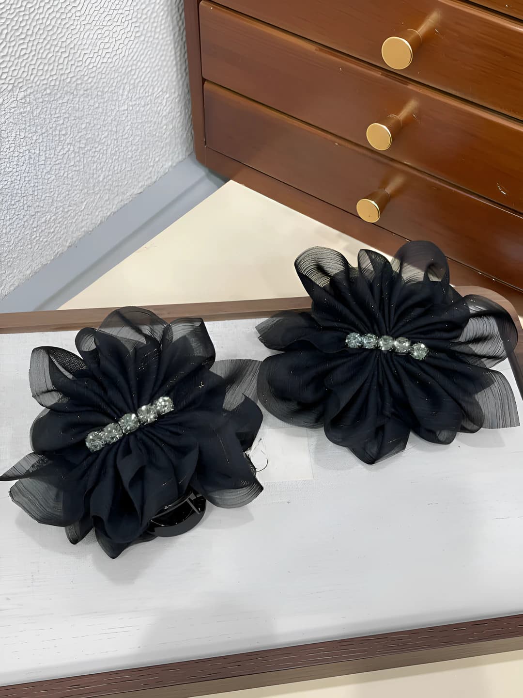 Women's mesh flower hair claw clip in Korean style autumn-winter