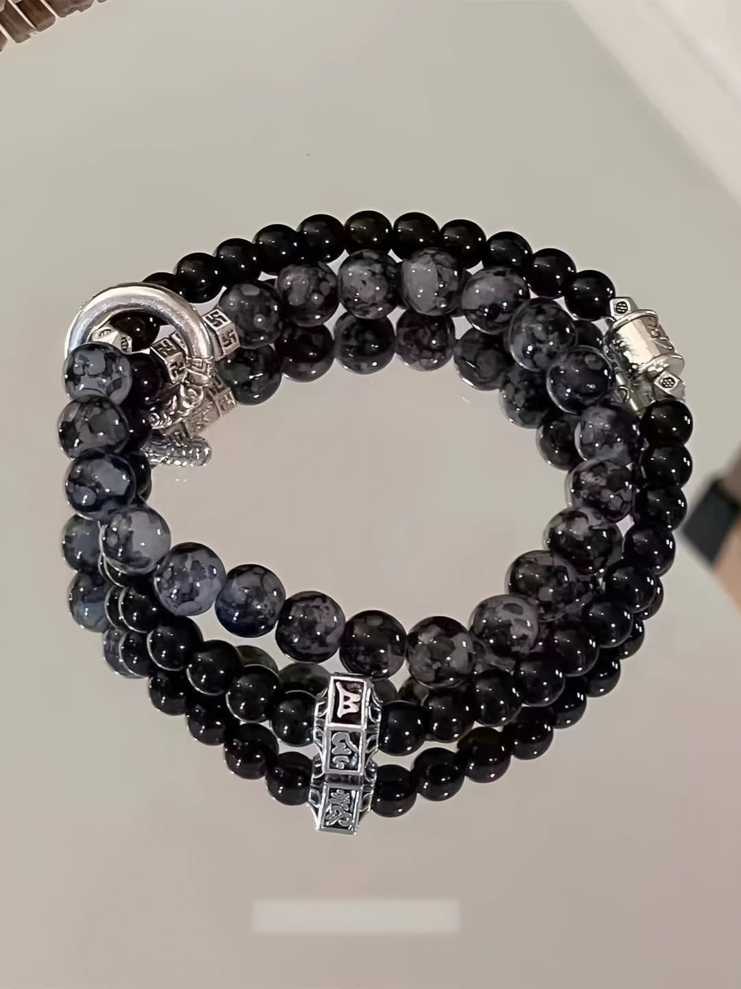 Double layer black island bracelet [1 pc]
