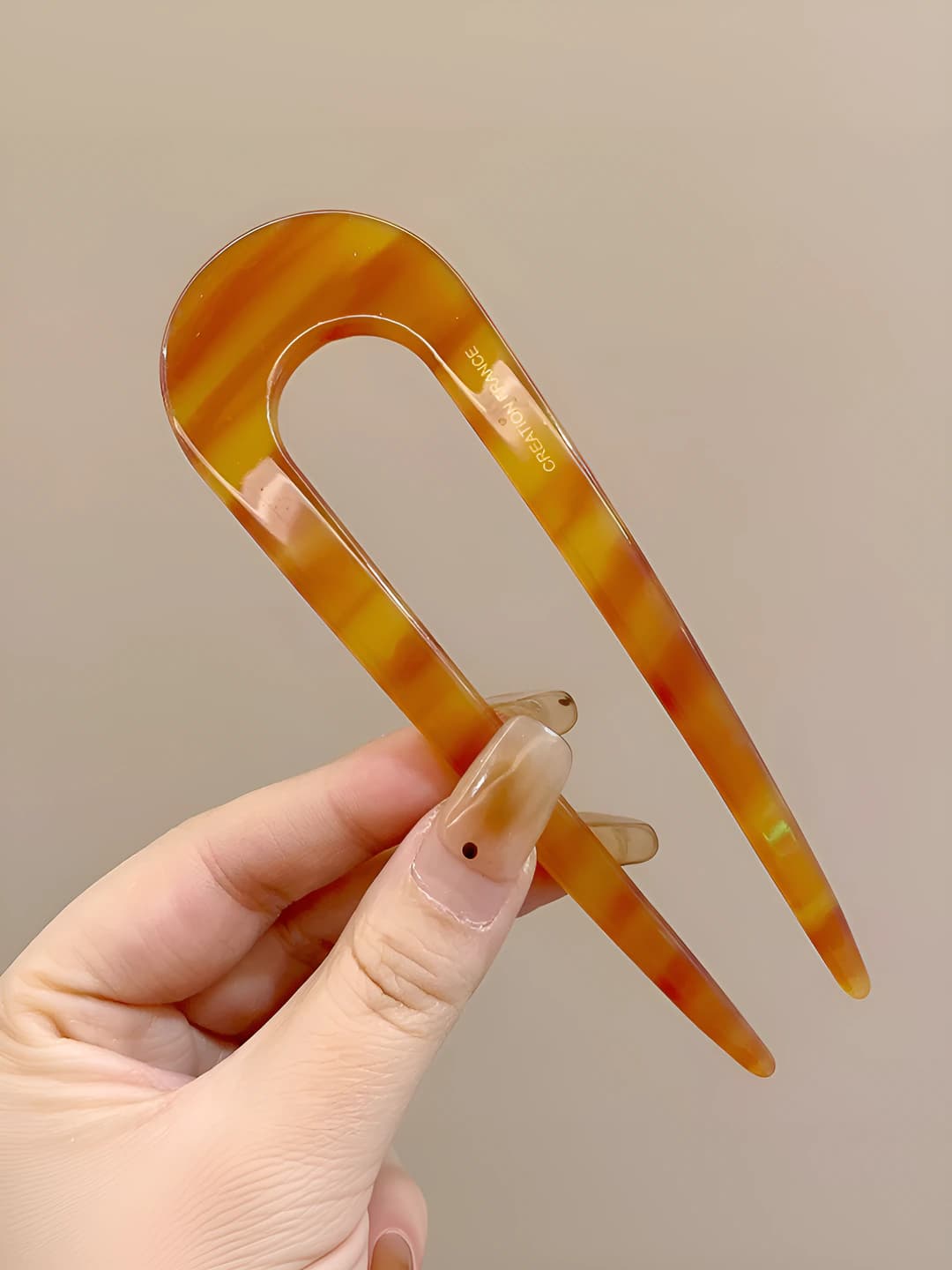 Amber acetate U-shape hair pin