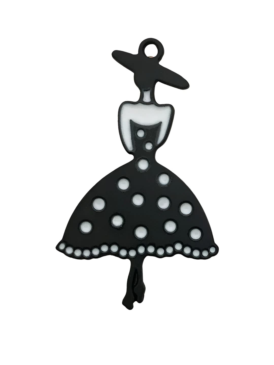 1 pc Black girls dress 26x44mm-2.8g-18689