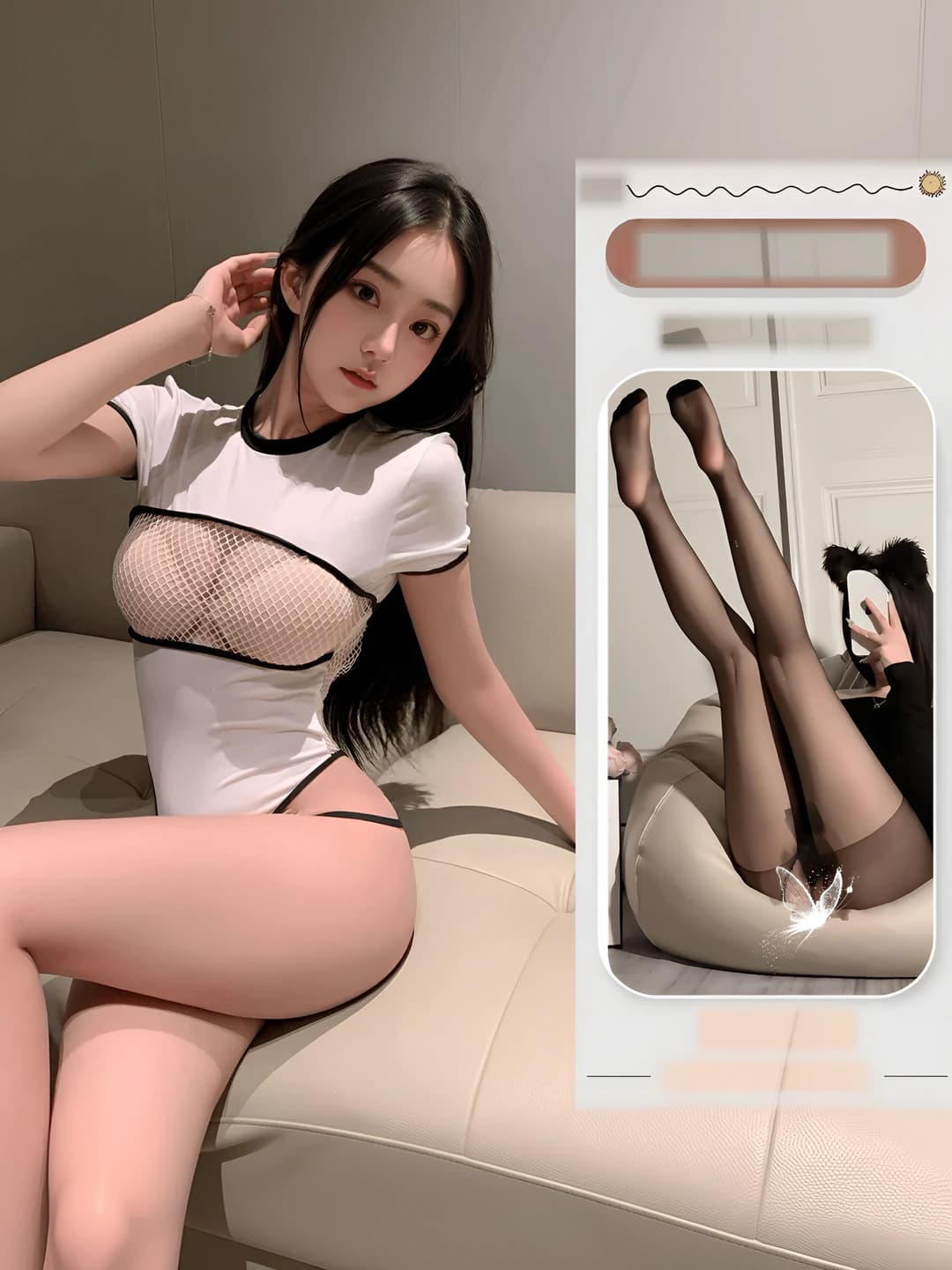 White + Black open crotch