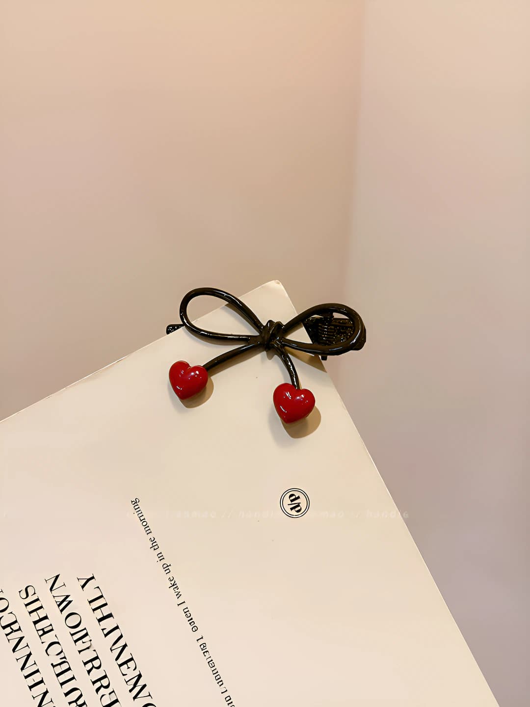 3# Single [Red heart] bow hair clip