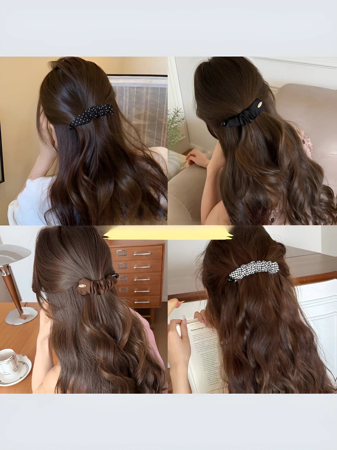 Women's hair clips and combs: acrylic, handmade, leopard print, light luxury style banana clip