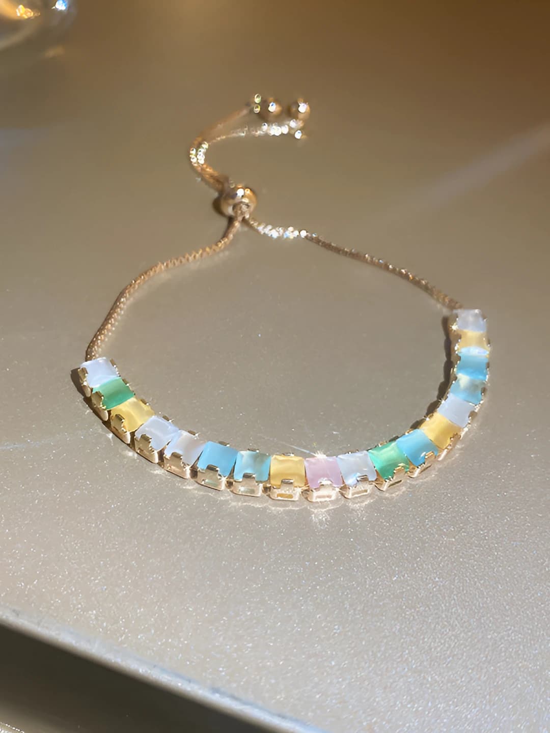 21# bracelet - Gold - Multicolour square