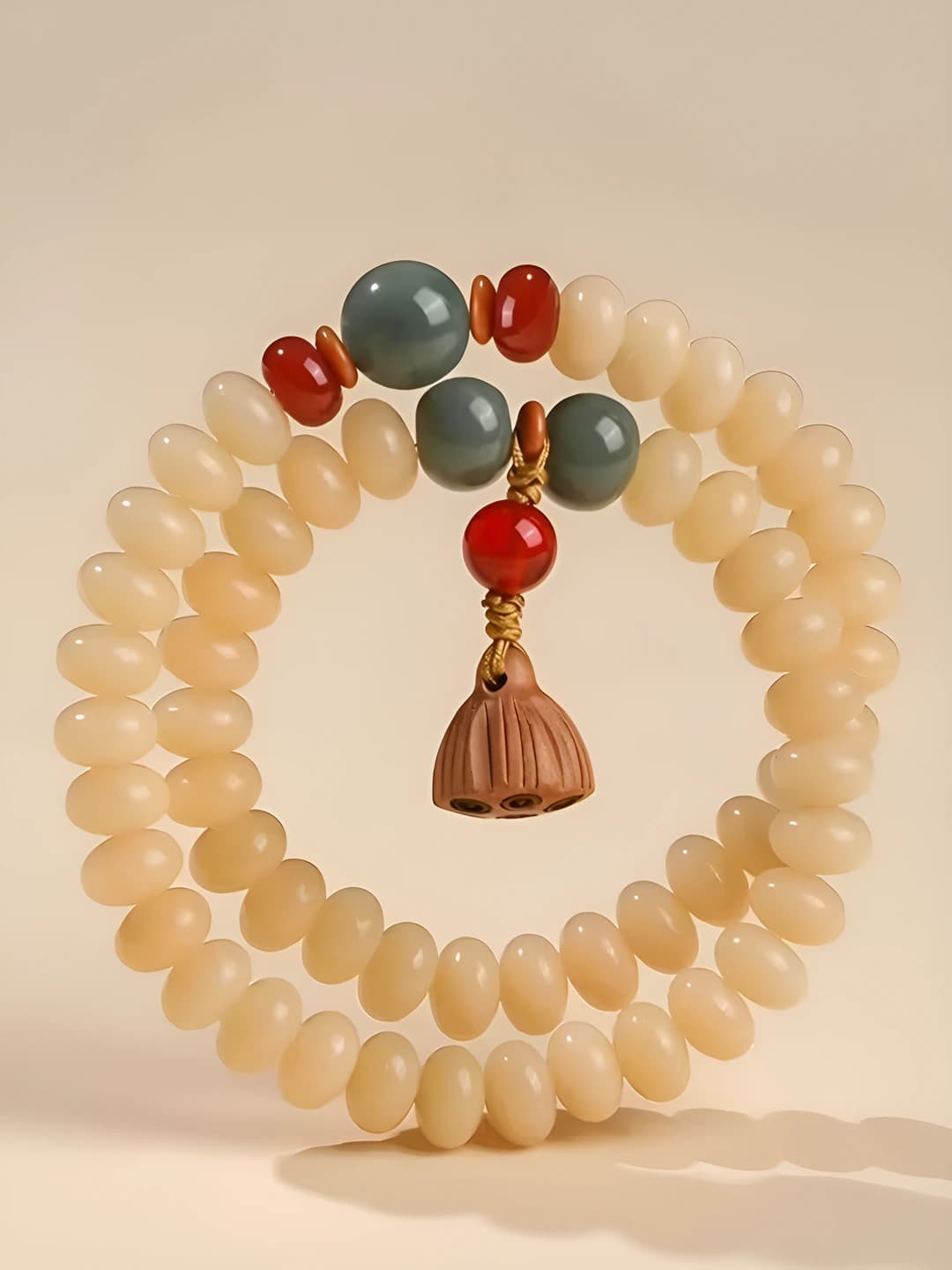 Double layer milk bodhi bracelet [1 pc]