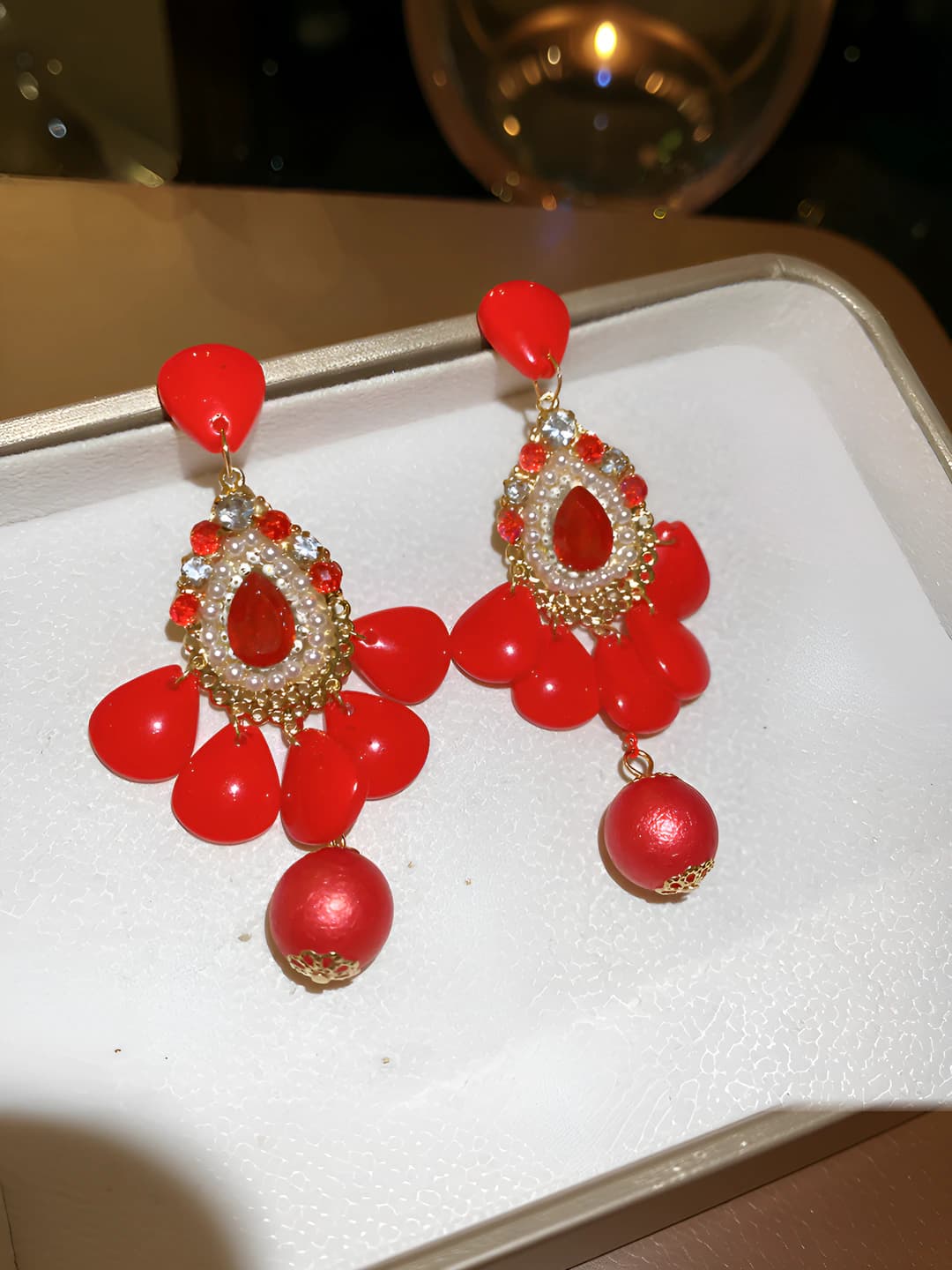 6 Silver pin - Red