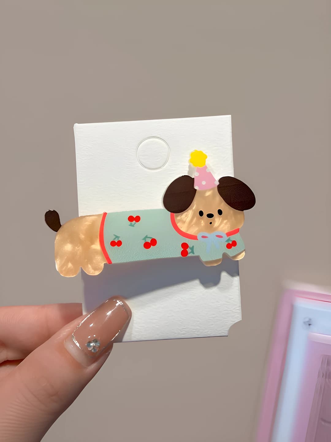 Cherry dog clip 6 cm