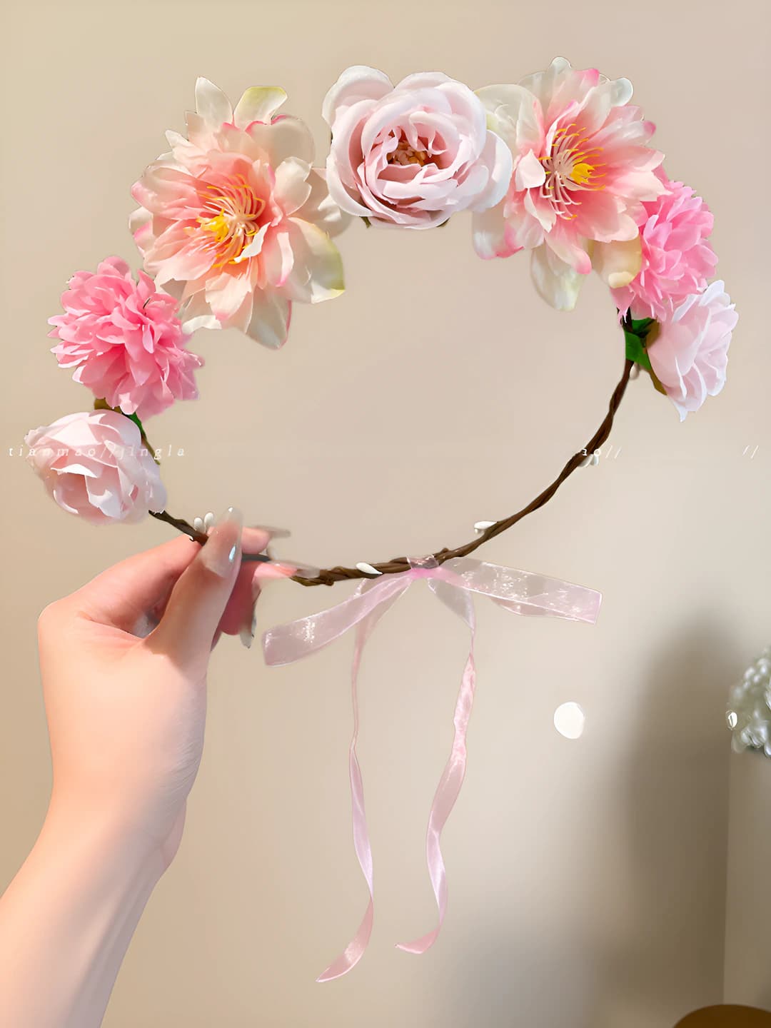 Pink floral wreath