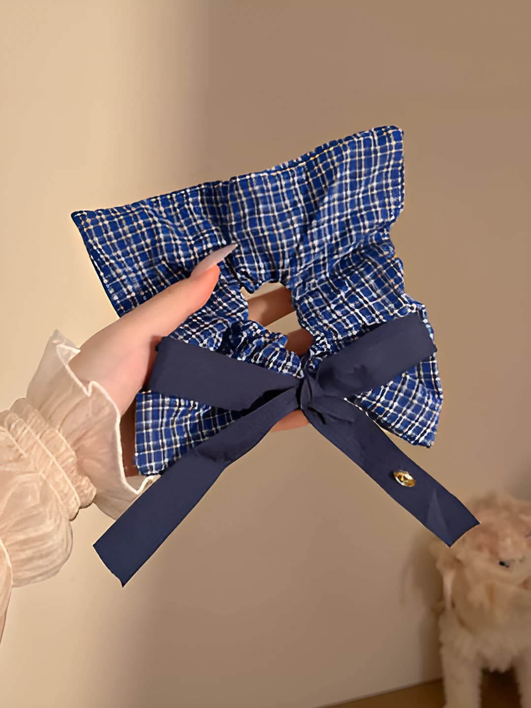 1# Blue plaid square 22 cm