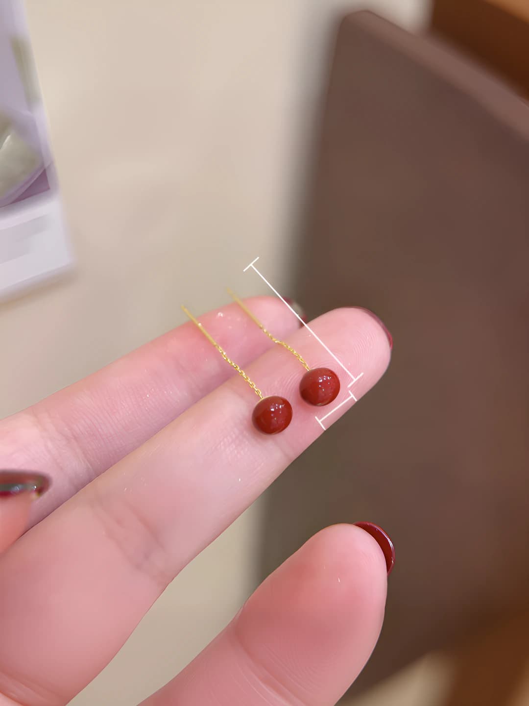 Red pearl earrings