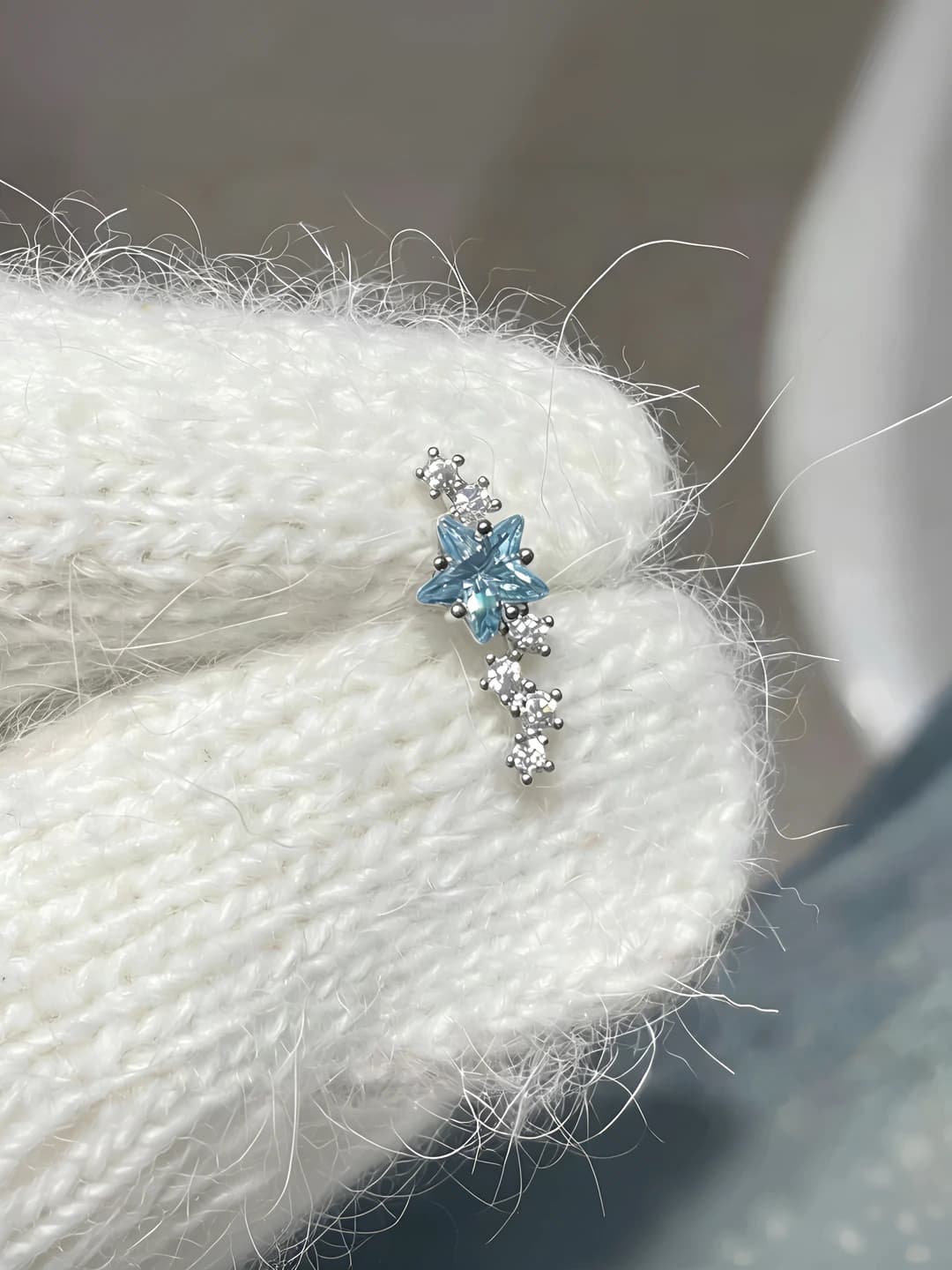 Белое золото, Светло-морской, 0.8*6mm