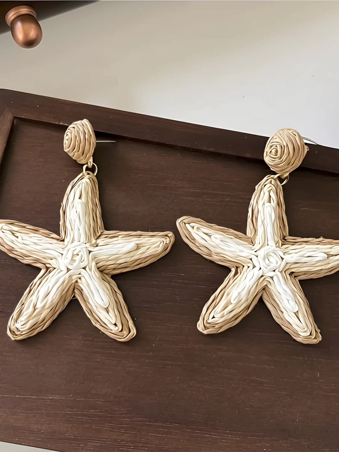 Coffee star stud earrings