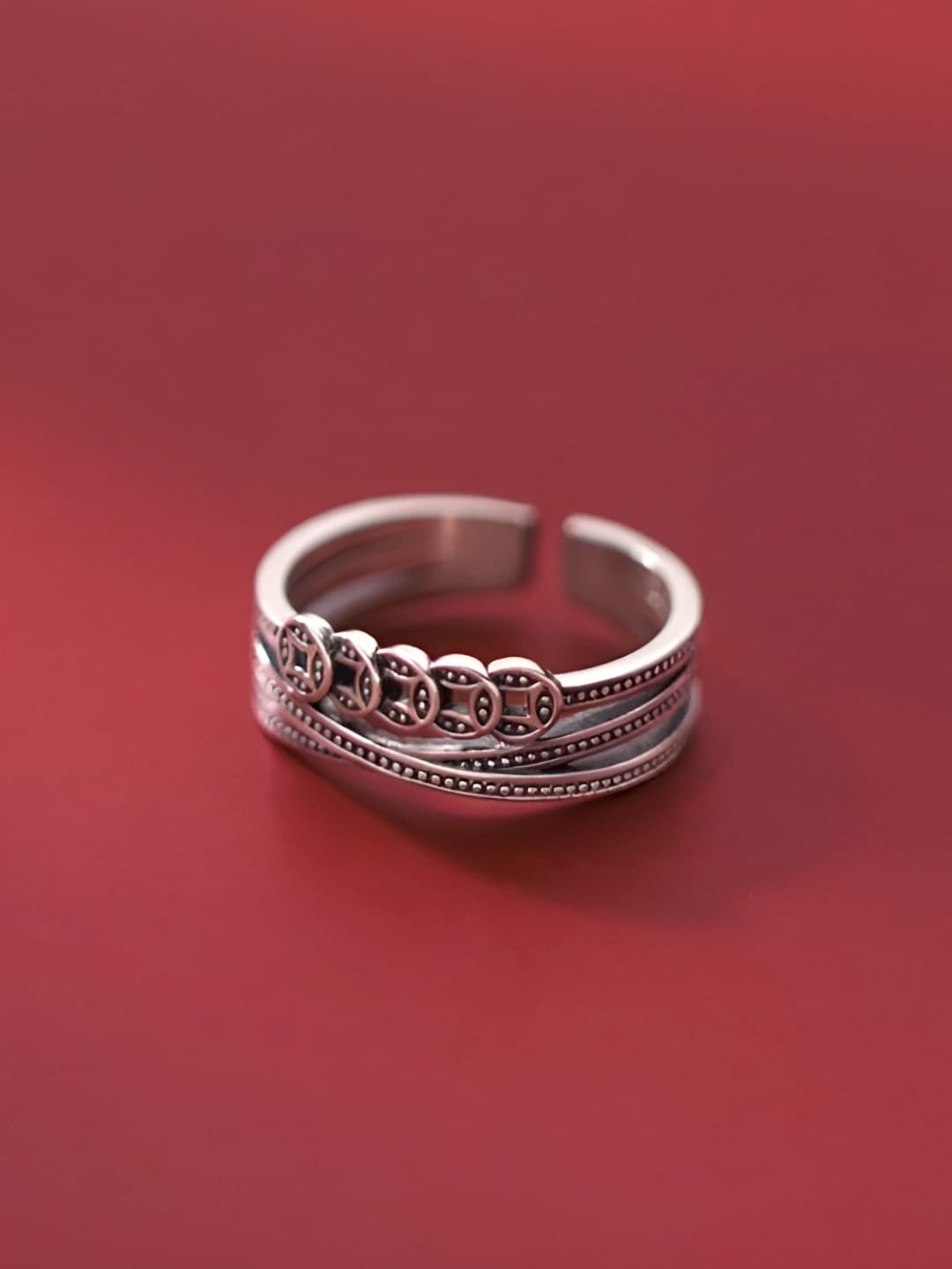 Five metal coin ring