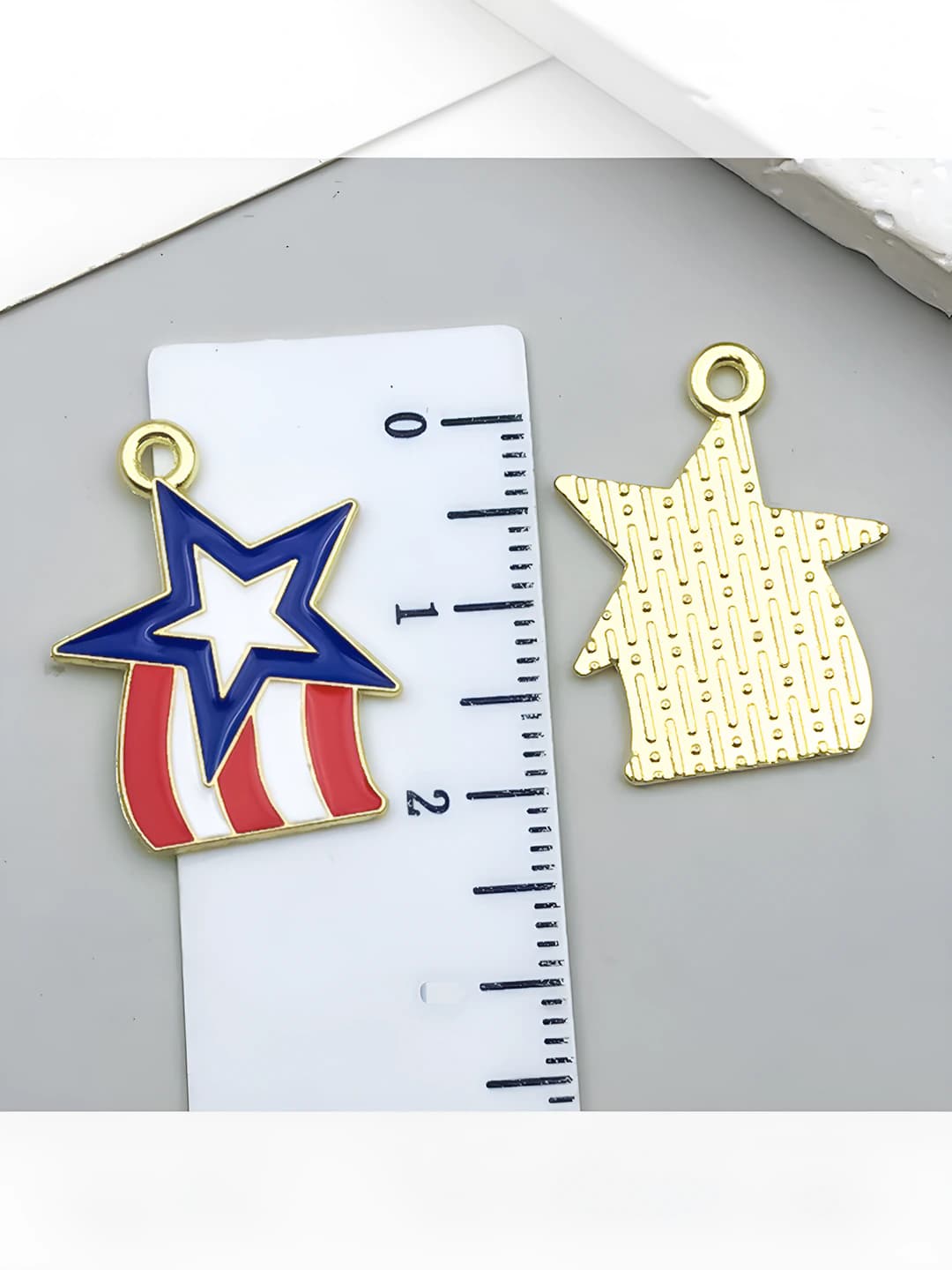 1 pc US striped star 23x18mm-1.05g