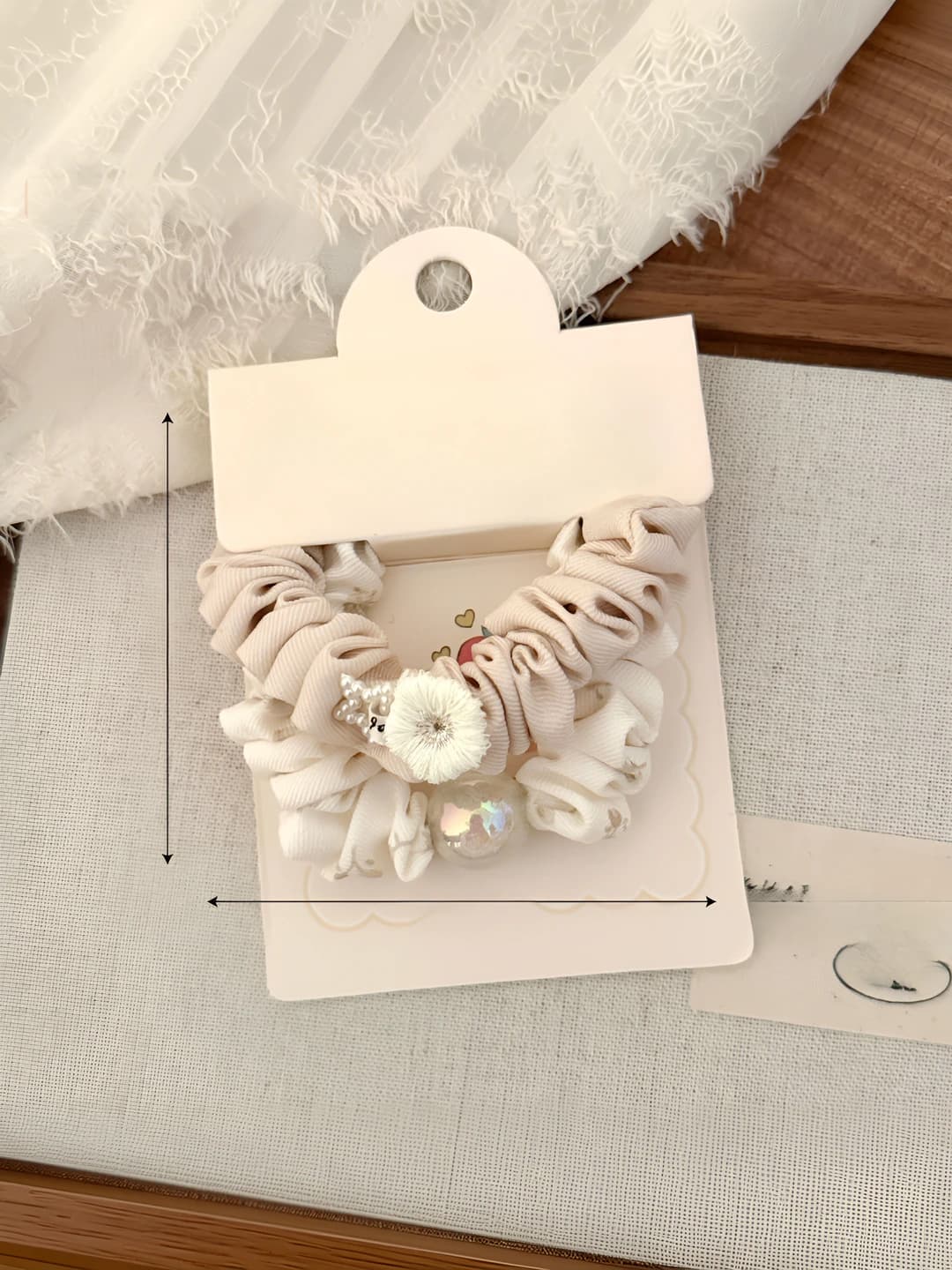 O'rik rang shar, kichik gul, 2 dona, diam. 6.5cm