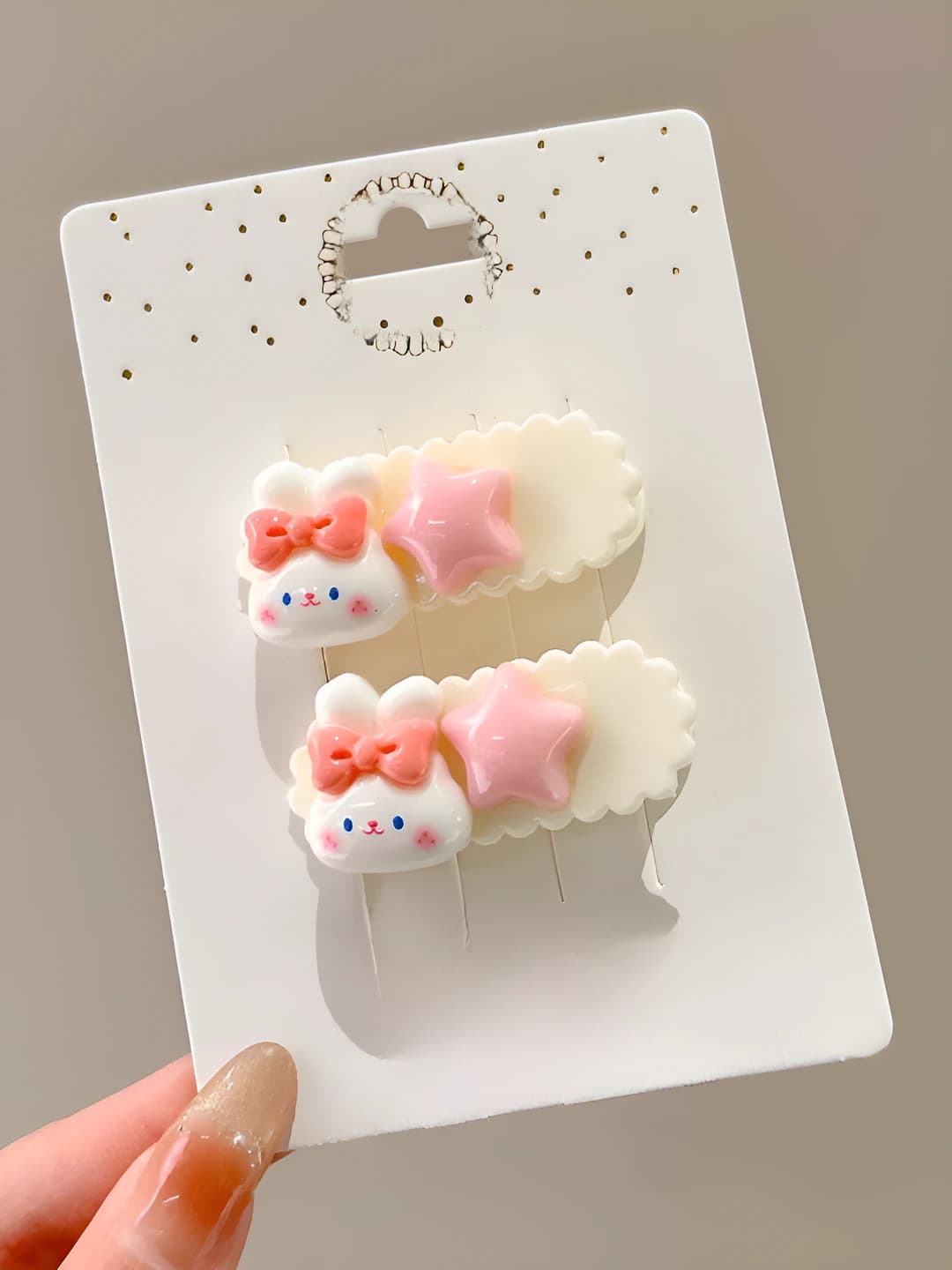 4# Rabbit star wavy clip pair - 4 cm