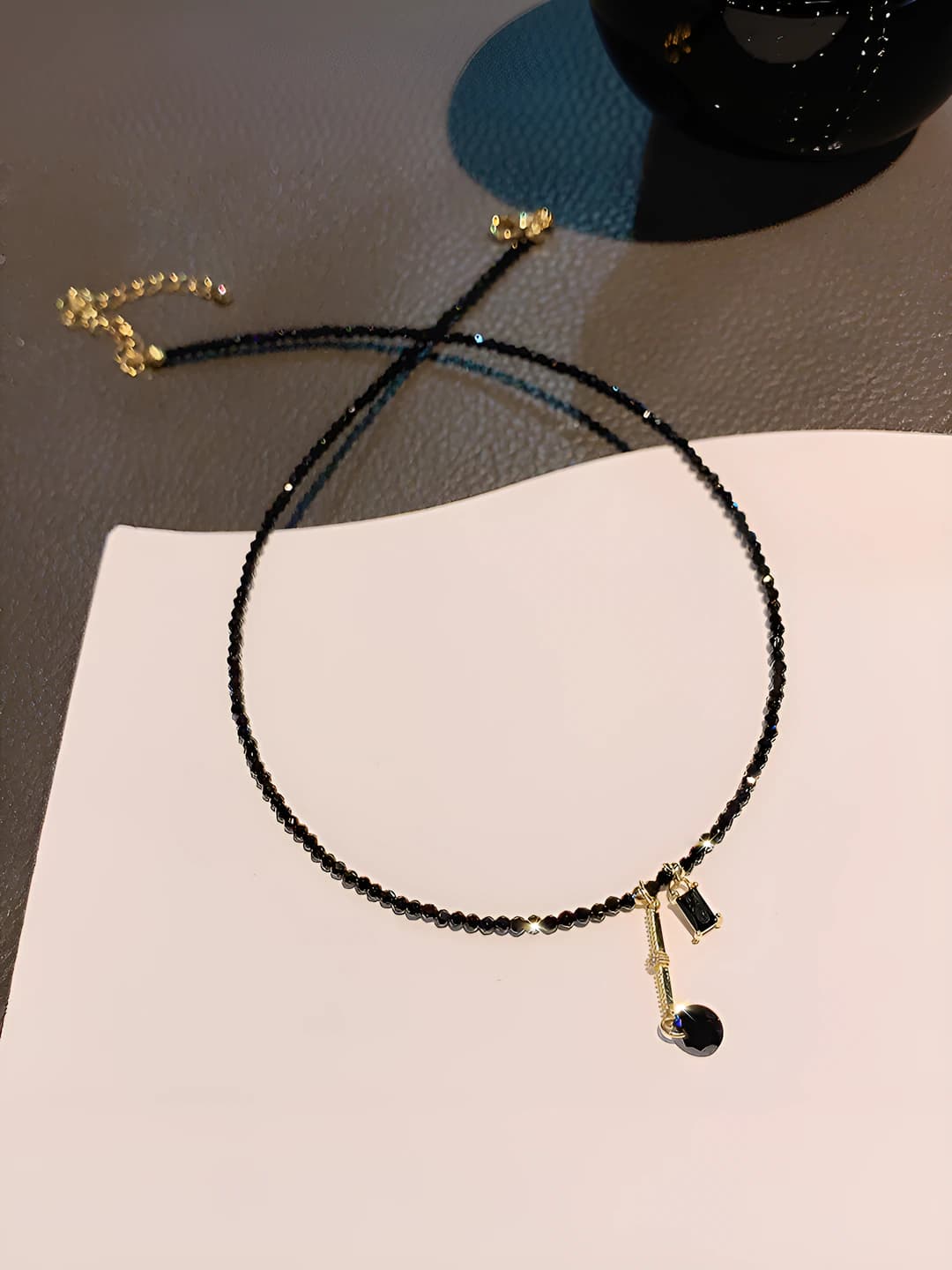 6 Necklace - Black (Titanium steel)