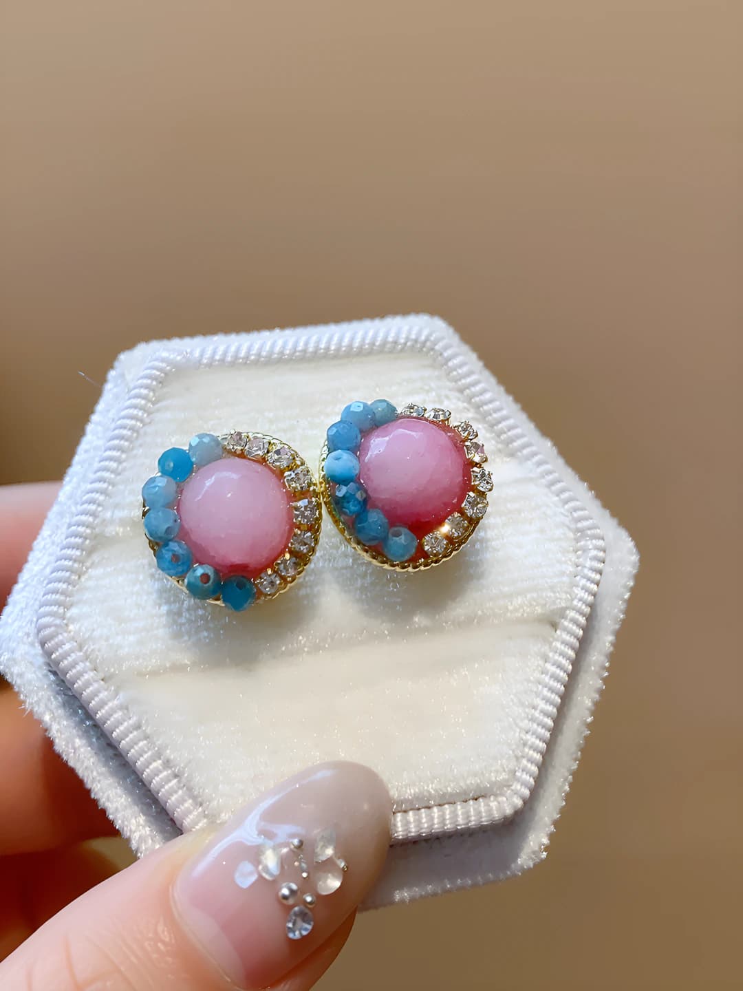 10 Silver pin - Gold - Pink