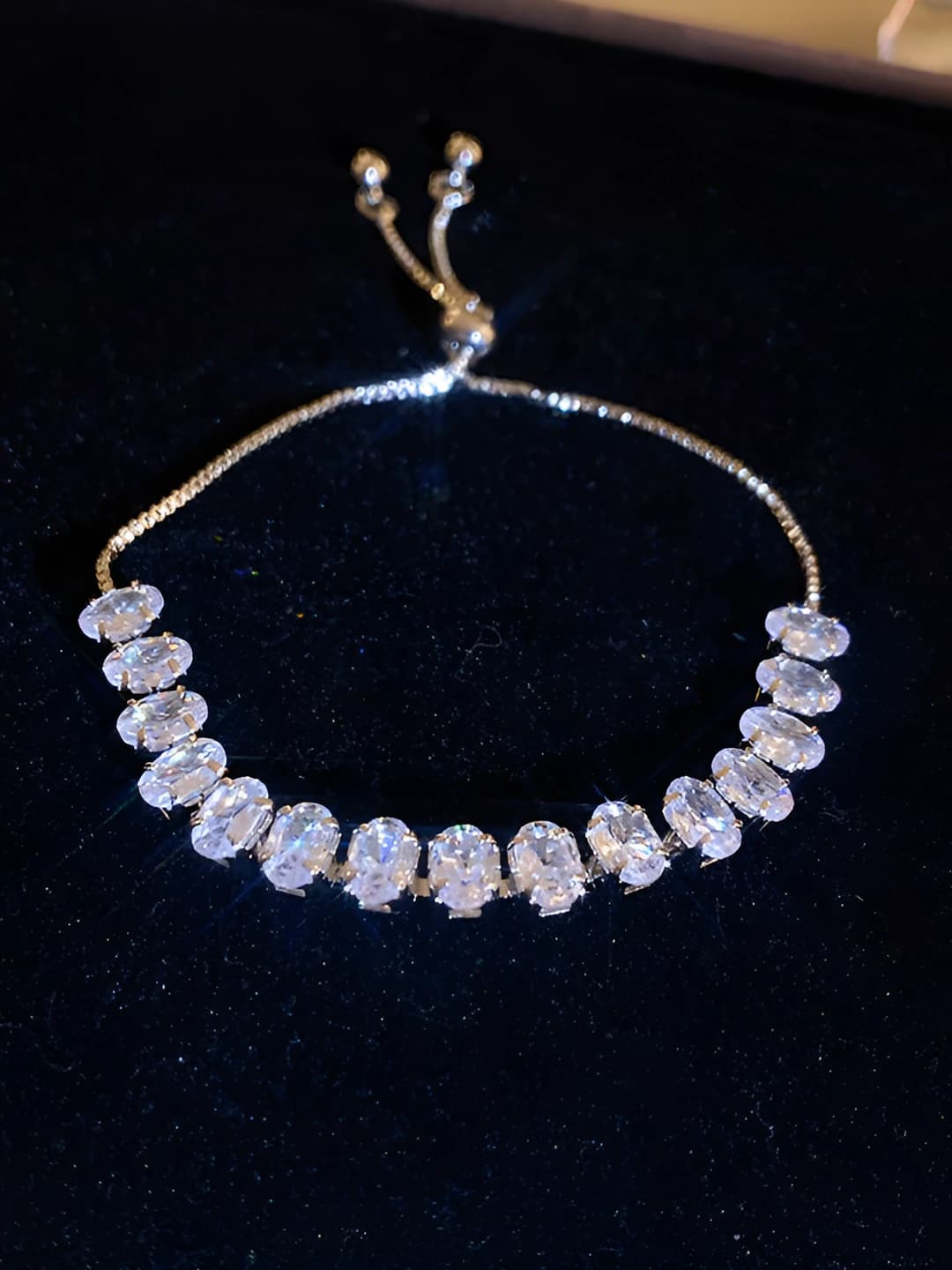 50# Bracelet - Silver - White