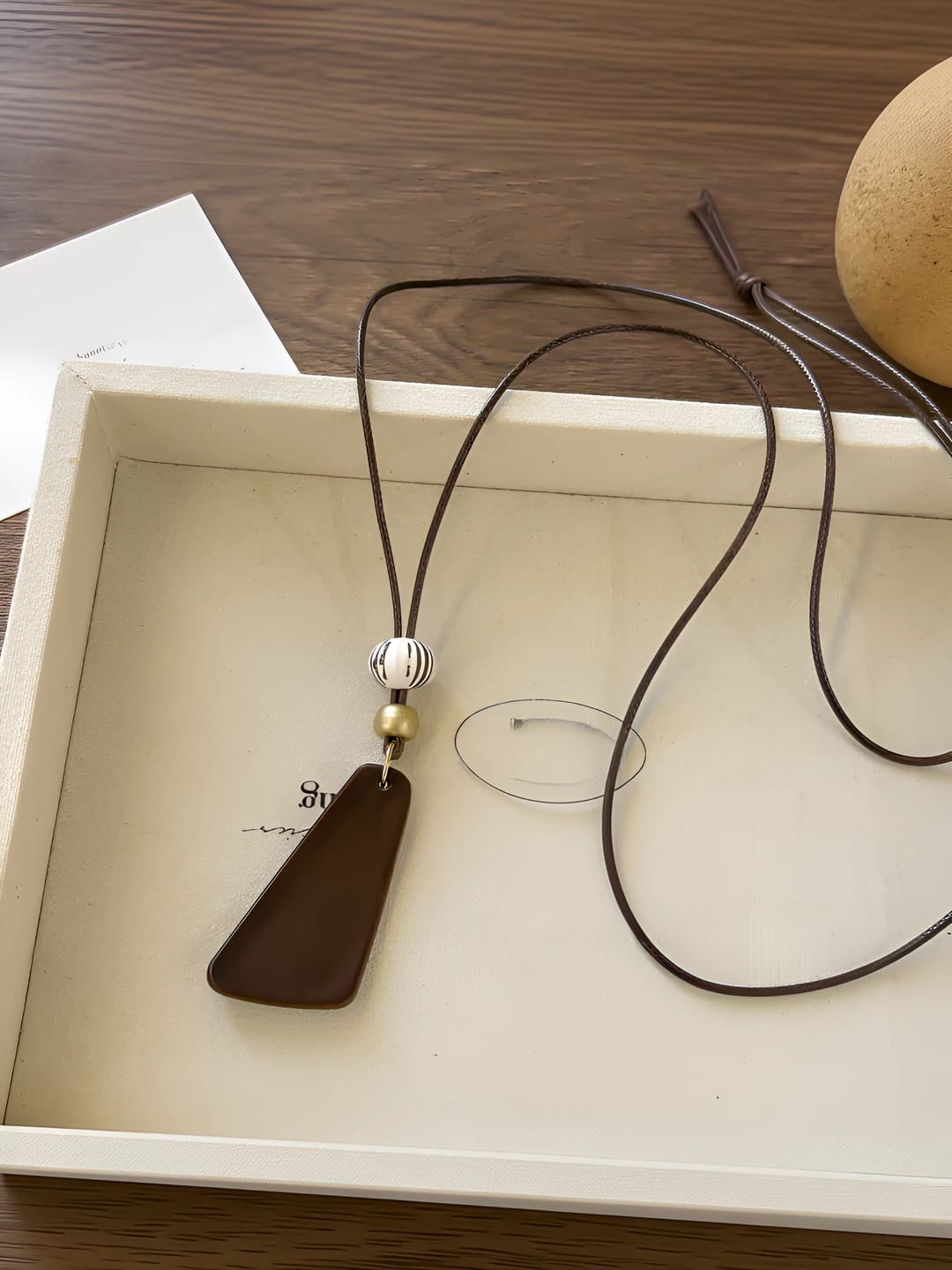 Brown irregular triangle necklace