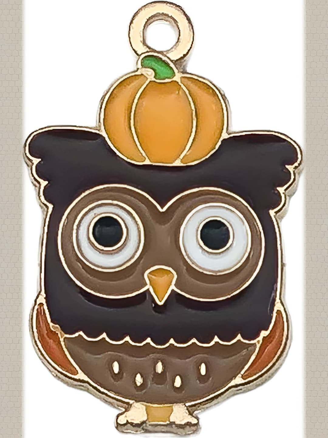 1 pc Owl with pumpkin on head 26x17mm-1.5g