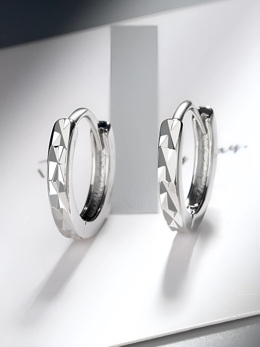 Women's Japanese style simple smooth round short hoop earrings