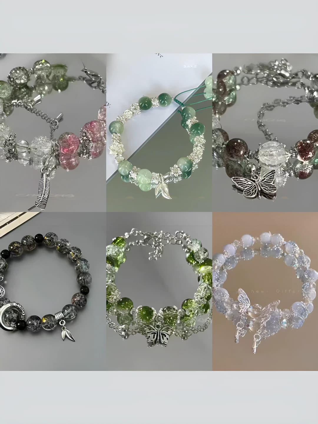 Women's beaded bracelet: nature style, glass, handmade, retro, star shape