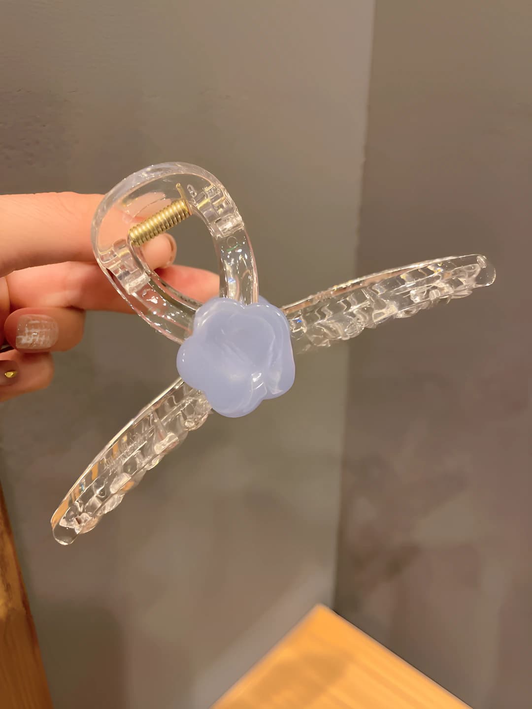 Flower clip, clear, 13 cm