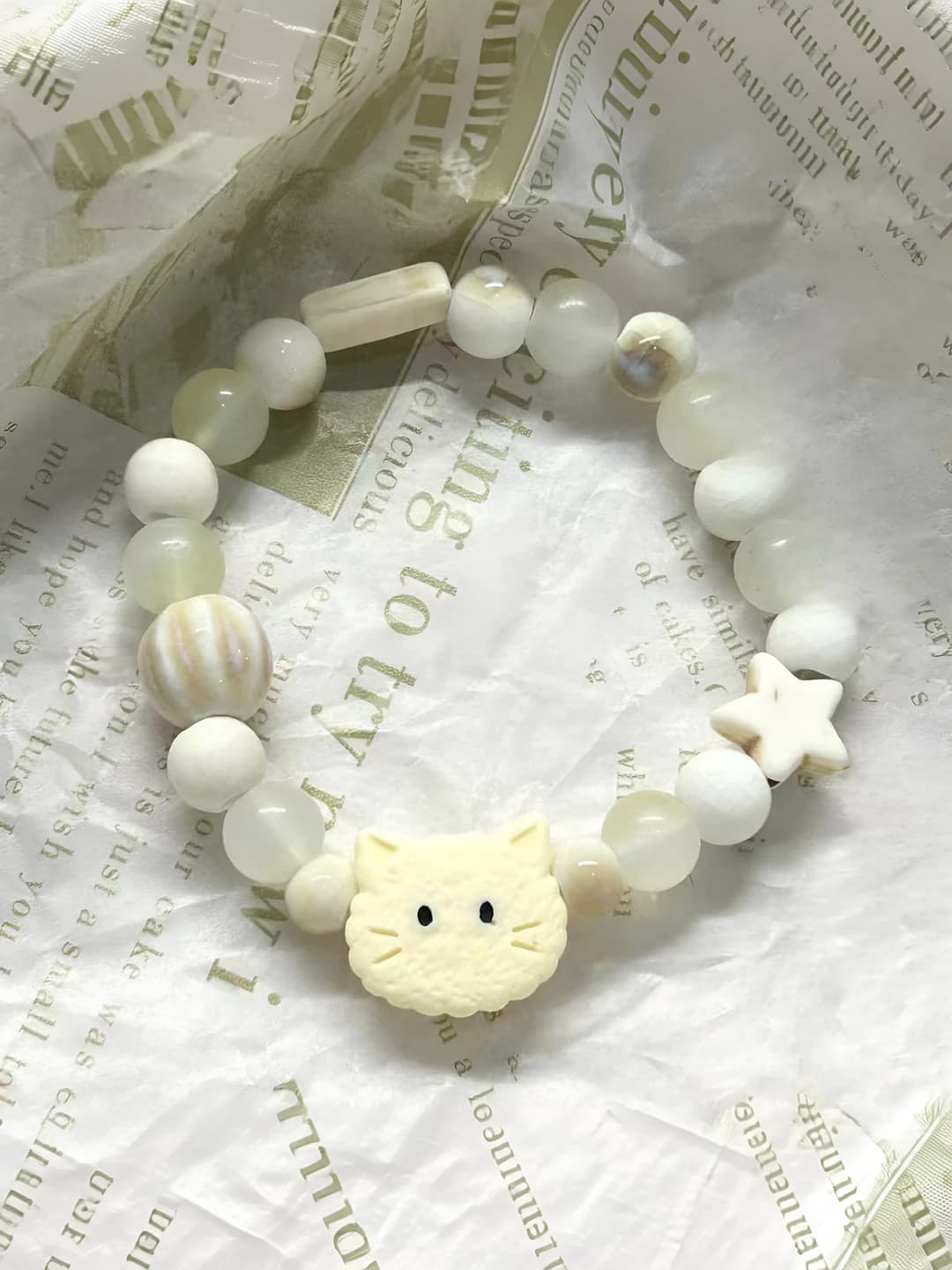 Light yellow cheese kitten bracelet