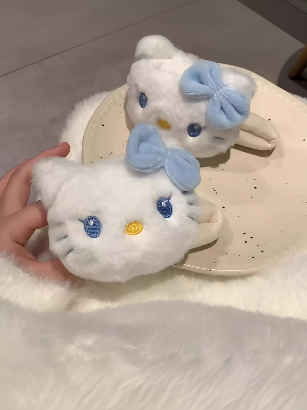 No.1 Blue bow large cat head clip (1 pc)