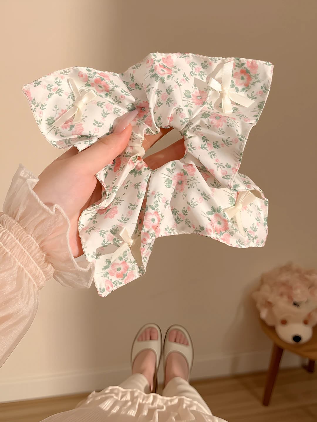 2# Pink-green floral 22 cm
