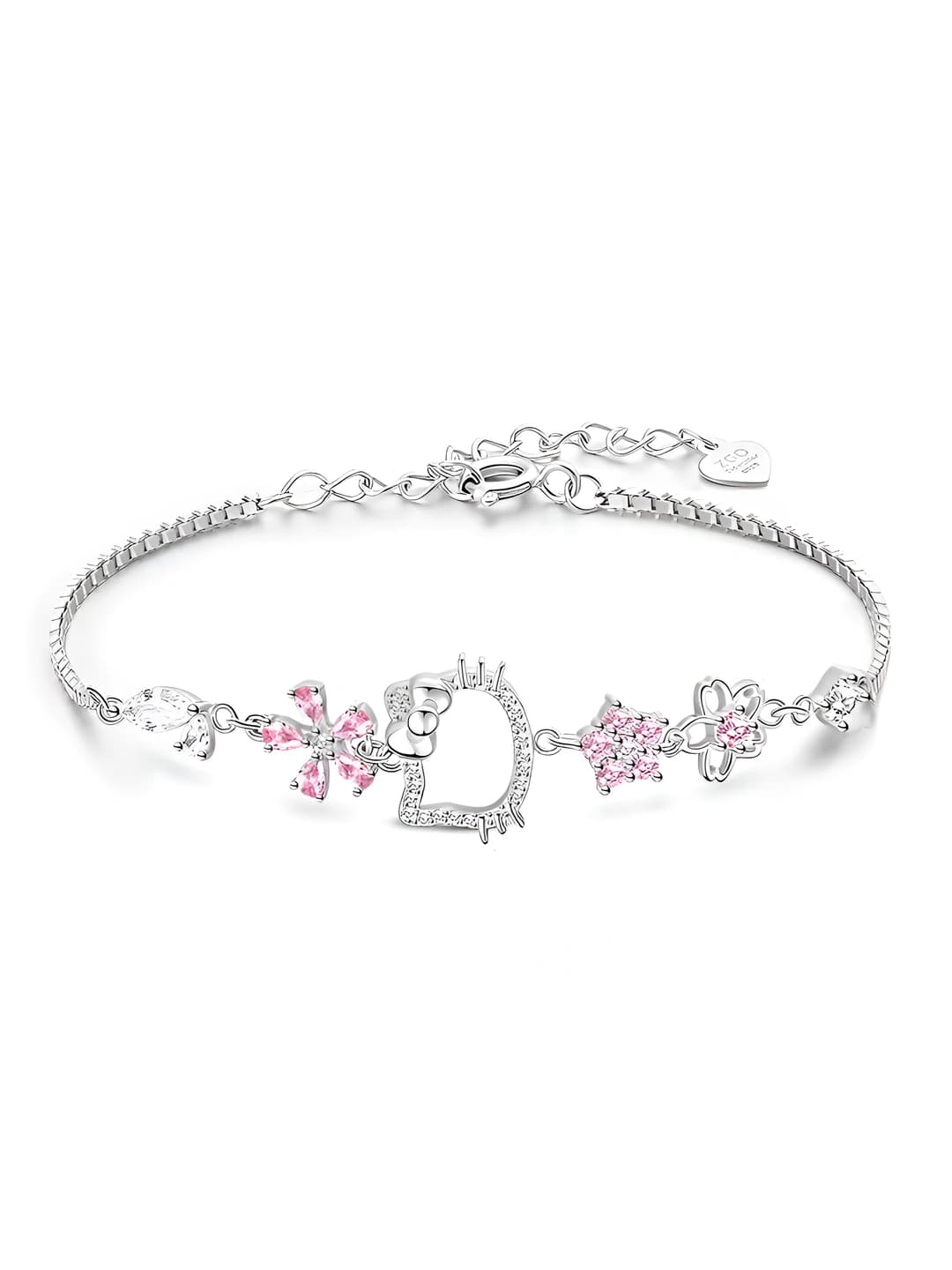 Women's cartoon style bracelet with Hello Kitty and Cinnamoroll