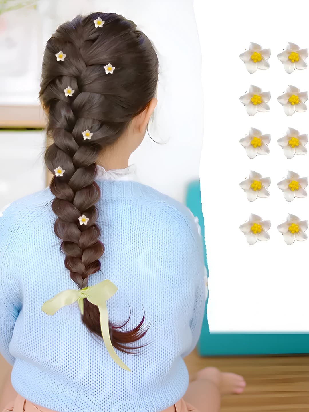 6# Лилия бело-жёлтый 10 шт 1.5 см