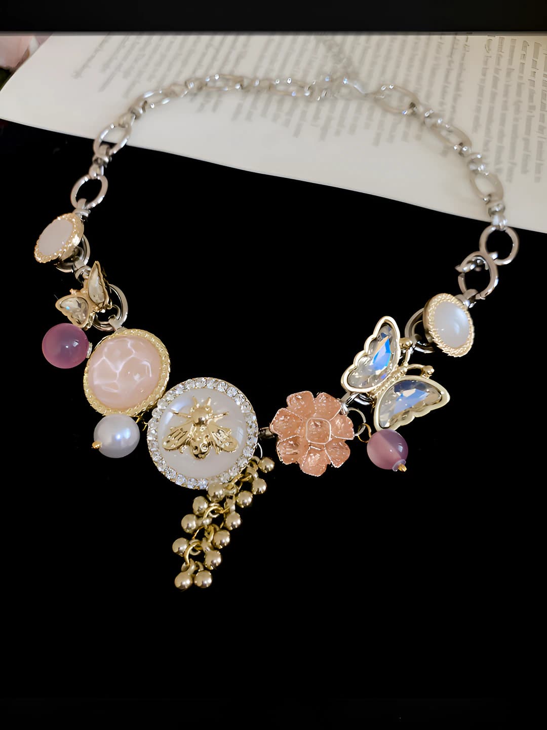Necklace - Gold - Silver - Pink