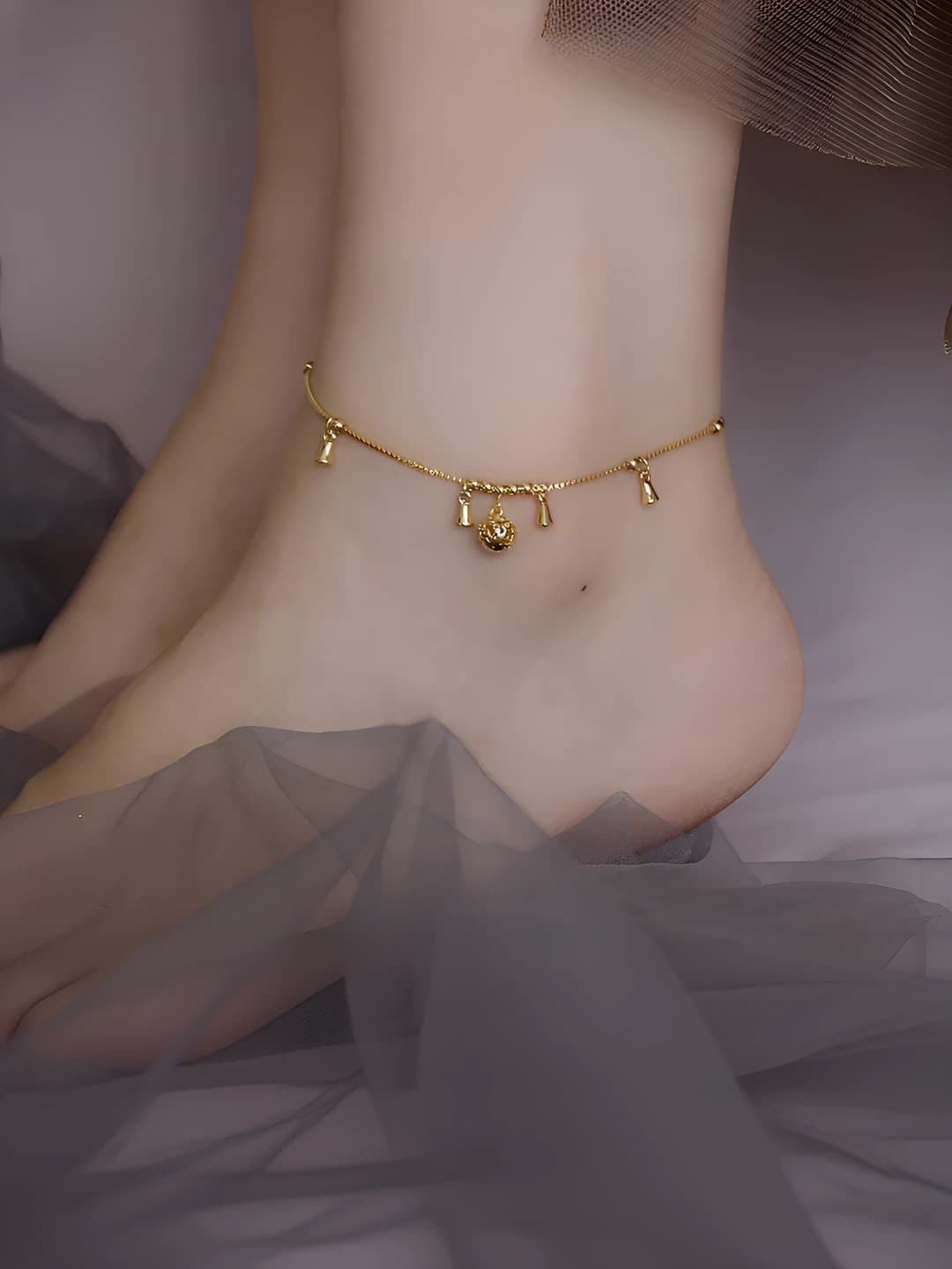 Gold bell anklet