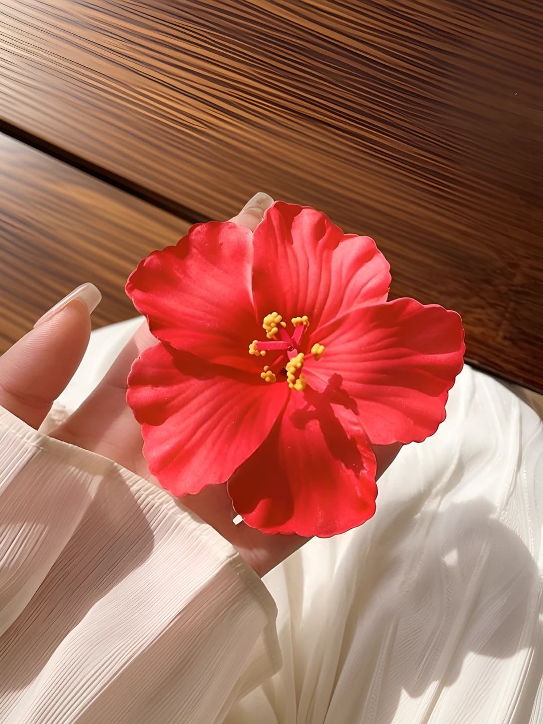 1# Qizil plumeria soch qisqichi ~9.5 sm