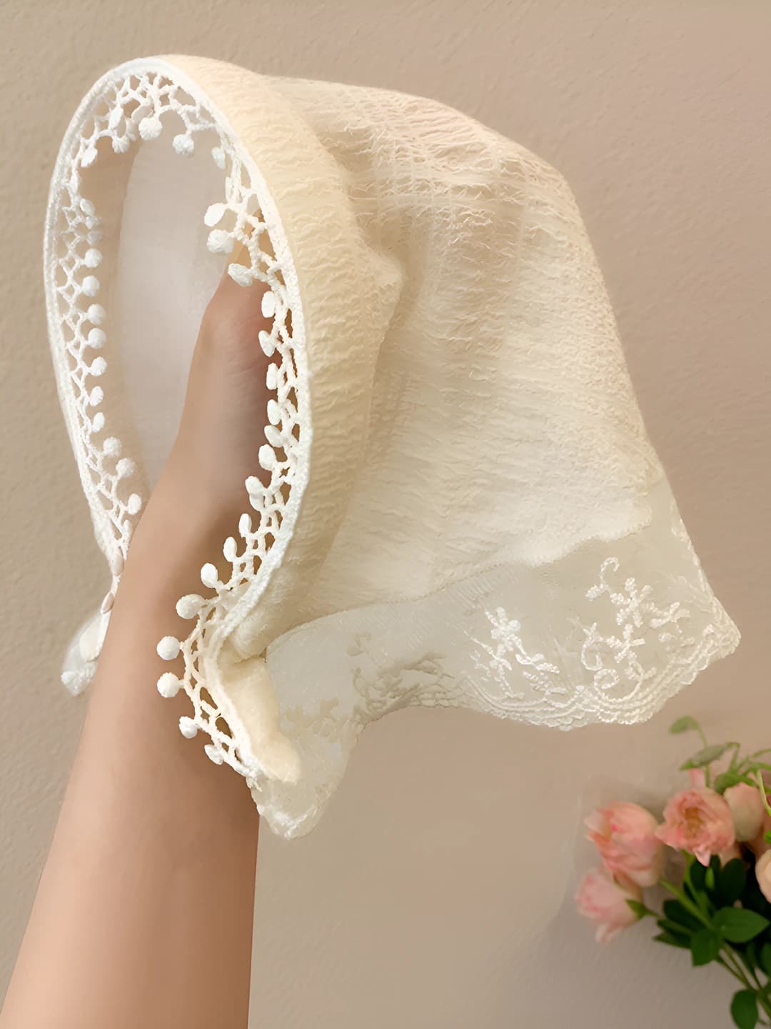 6# Beige lace headband