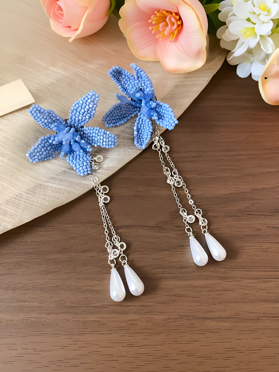 20 Silver post - Silver - Blue - White