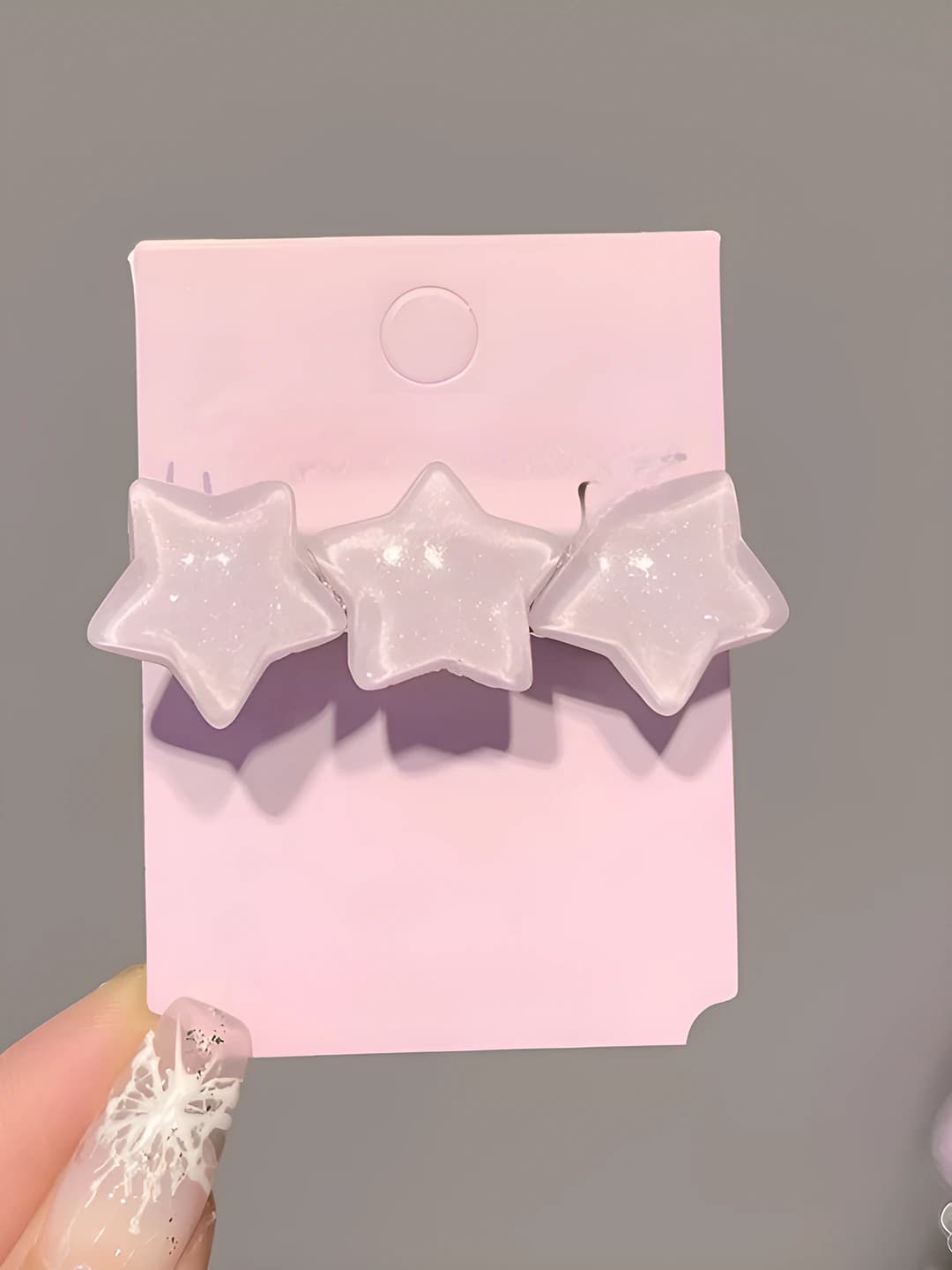 Pink 3-star clip 5 cm