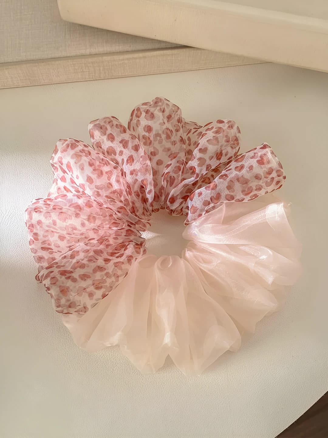 Pink leopard organza 18 cm