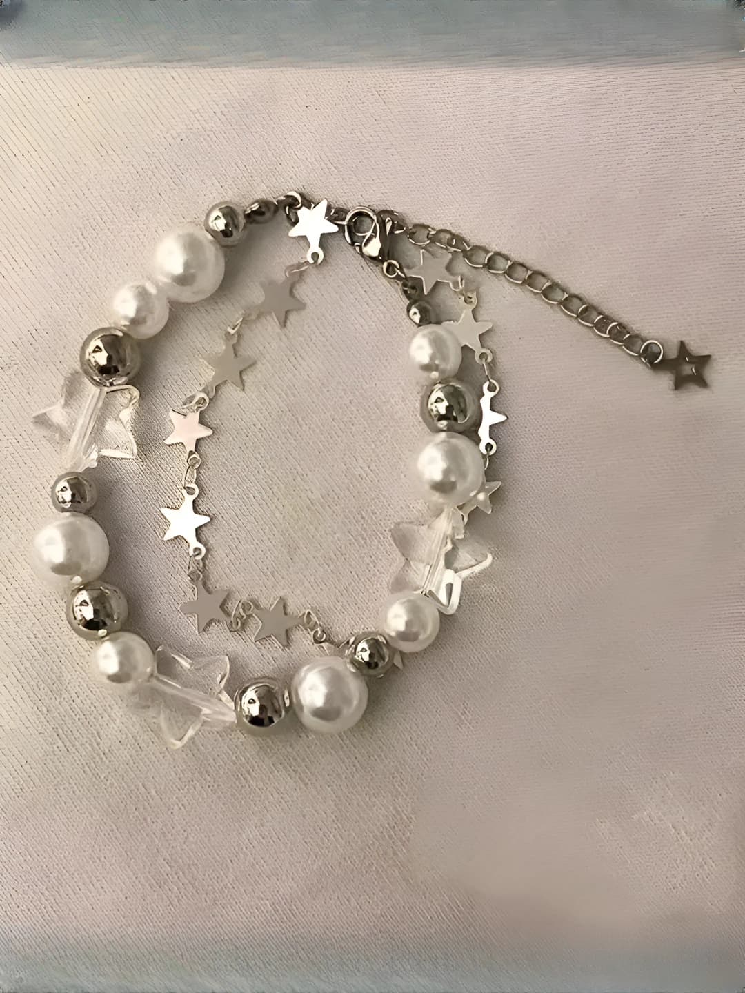 Double layer star bead bracelet