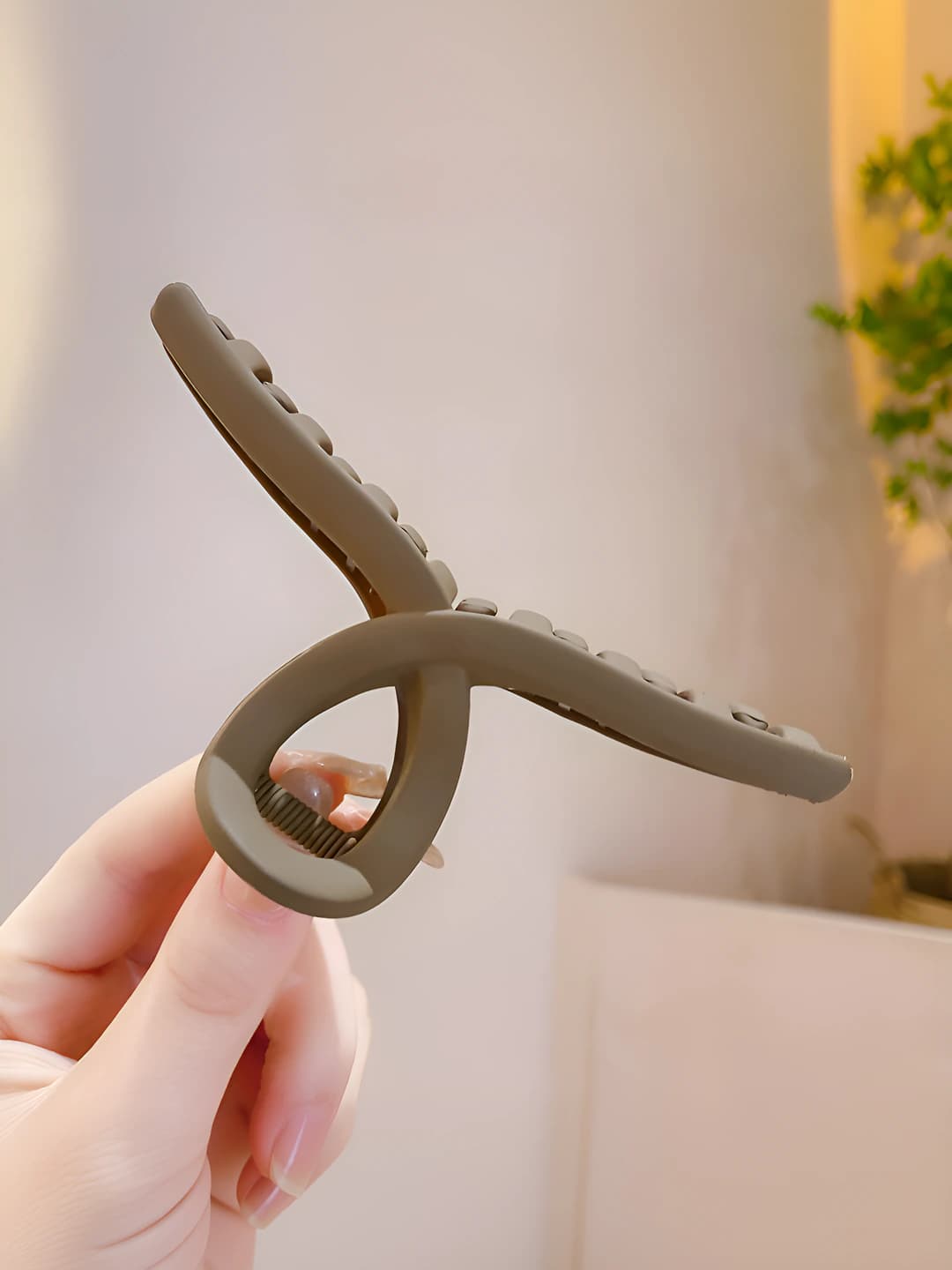 Khaki Y-clip, 11 cm