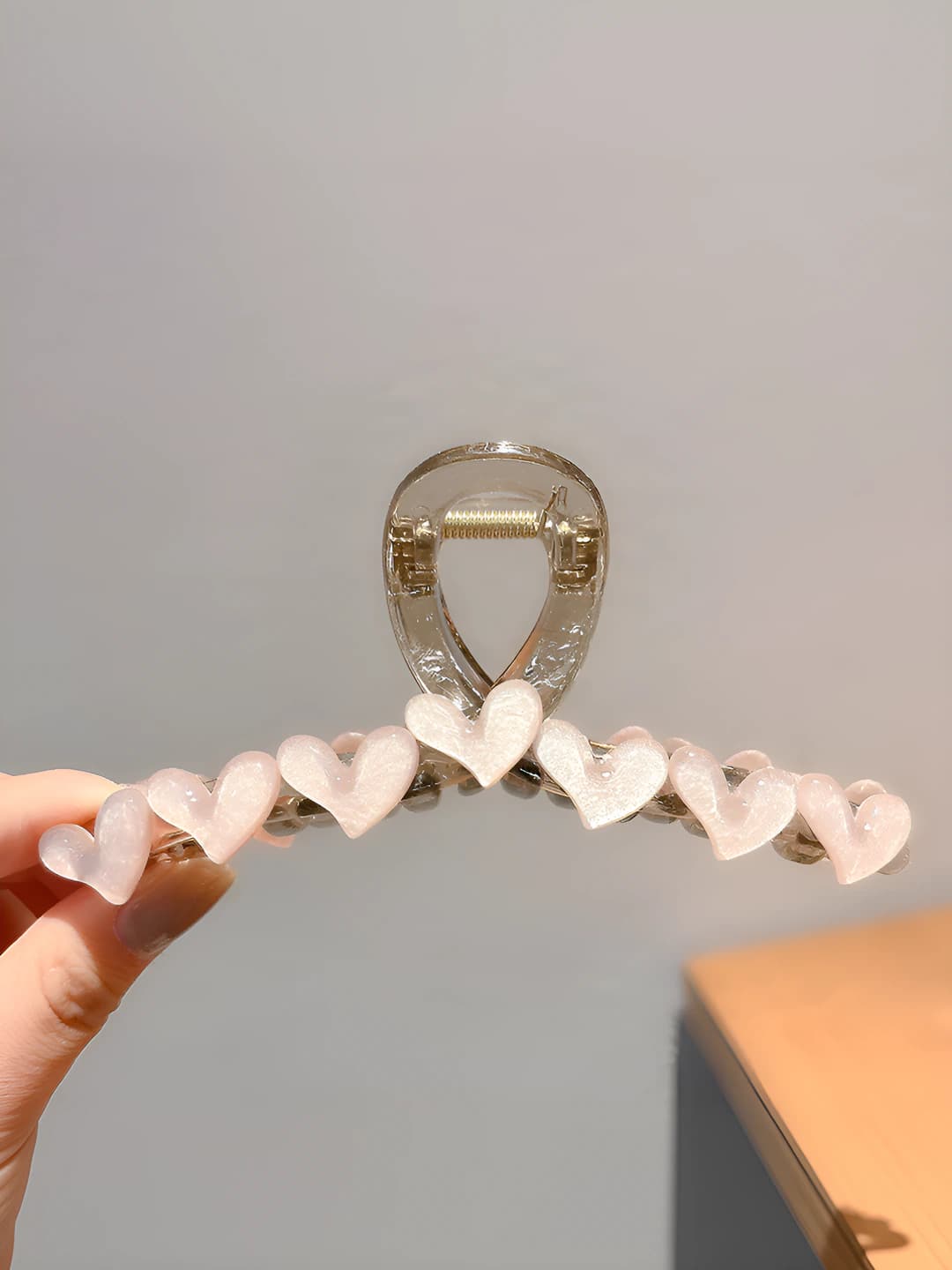 8# Pink heart clip large-13 cm