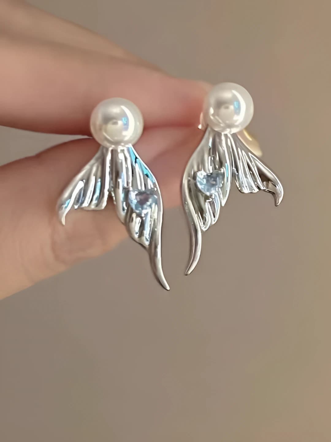 Русалка жемчуг серьги