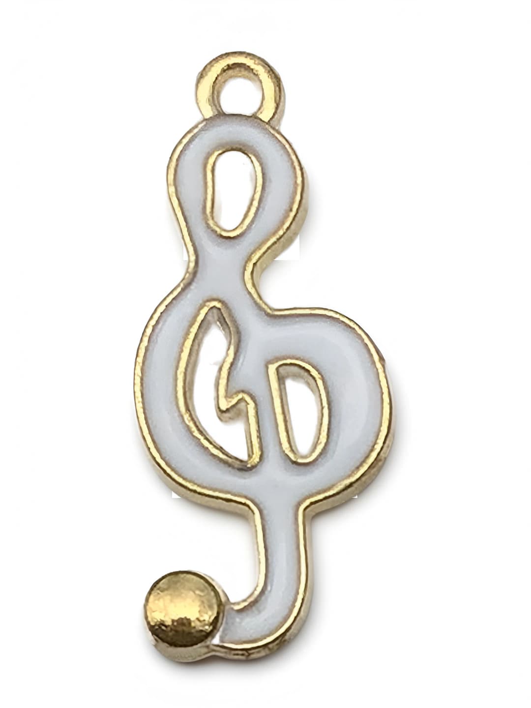 1 dona oq musiqiy nota 21x9mm-0.8g