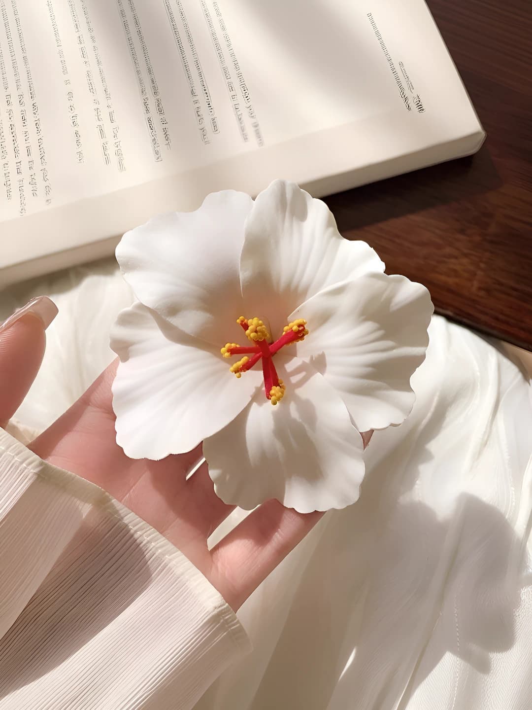 3# Oq plumeria soch qisqichi ~9.5 sm