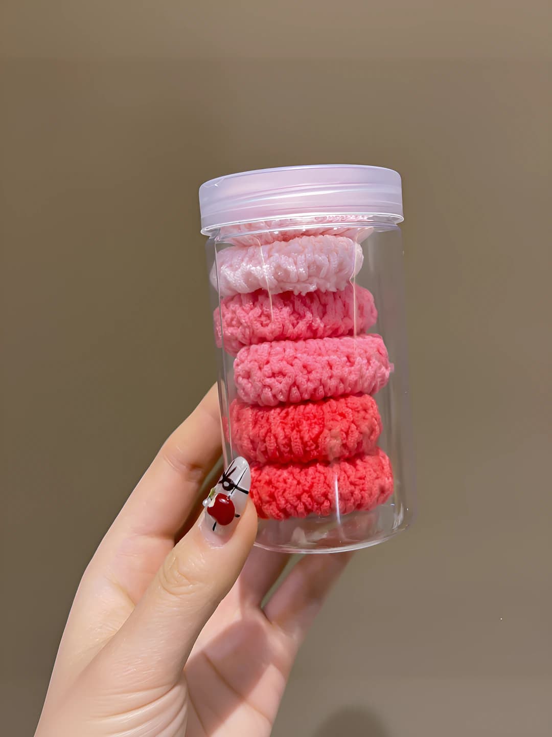 Pink hair ties 6 pcs
