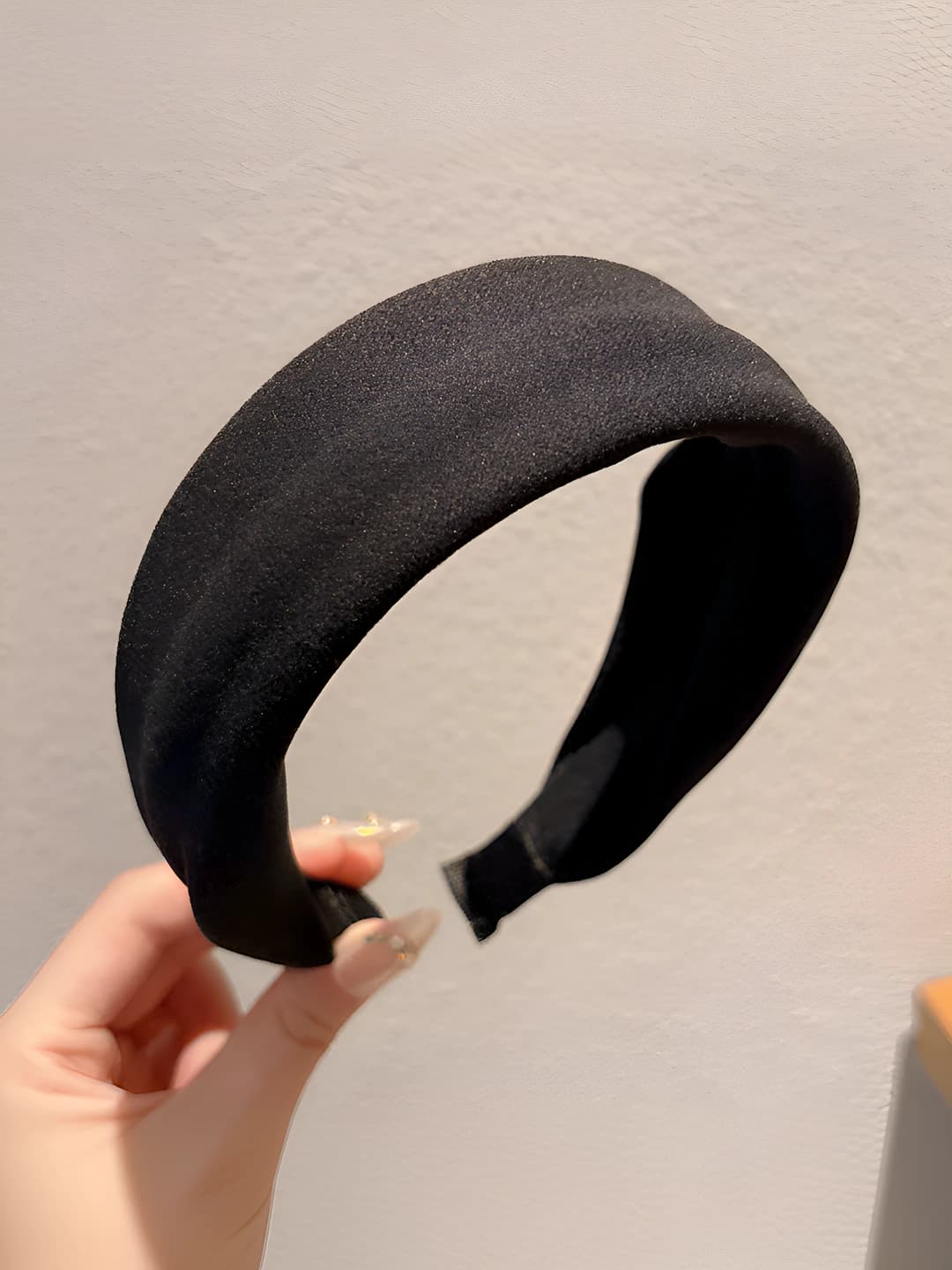 16# Qora keng cheti soch taqi ~6.8 sm - asos 3 sm 4
